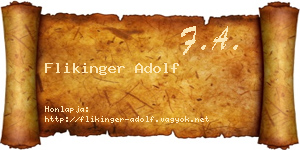 Flikinger Adolf névjegykártya